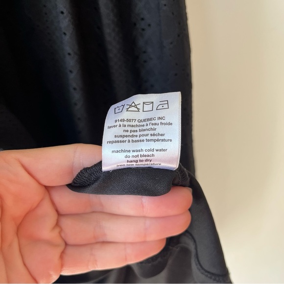 Guilty Black Eyelet Babydoll Mini Dress L Short Sleeve V-Neck Lined Casual Boho - Picture 7 of 12